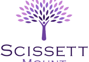 Logo For Scissett Mount care home featuring a purple tree